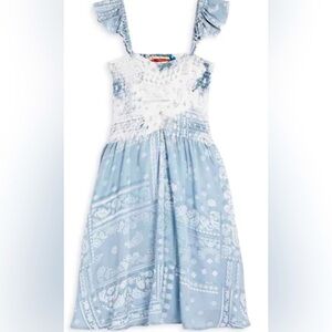 Vintage Havana girls ruched flutter sleeve dress